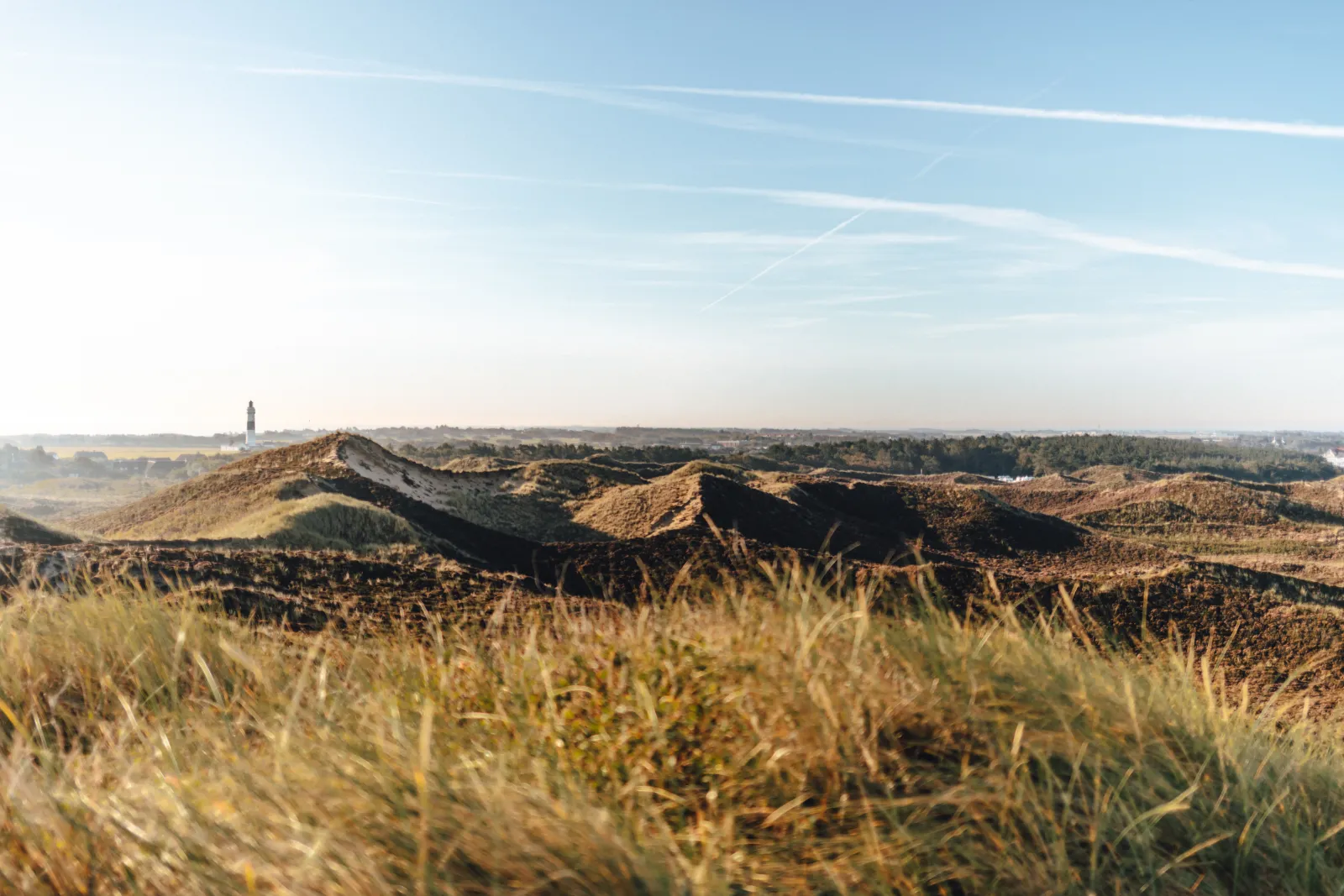 Uwe-Düne in Kampen: Ausblick auf den Kampener Leuchtturm