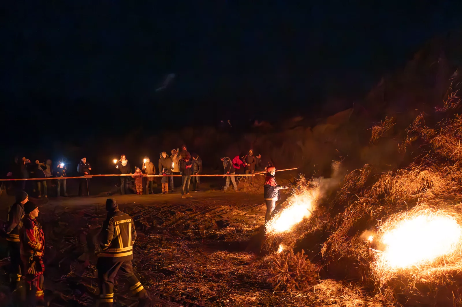 Biikebrennen auf Sylt in Westerland