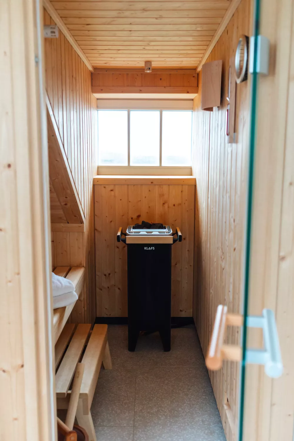 Das Lornsen Apartments Sauna mit Fenster Das Lornsen Apartments Sauna mit Fenster