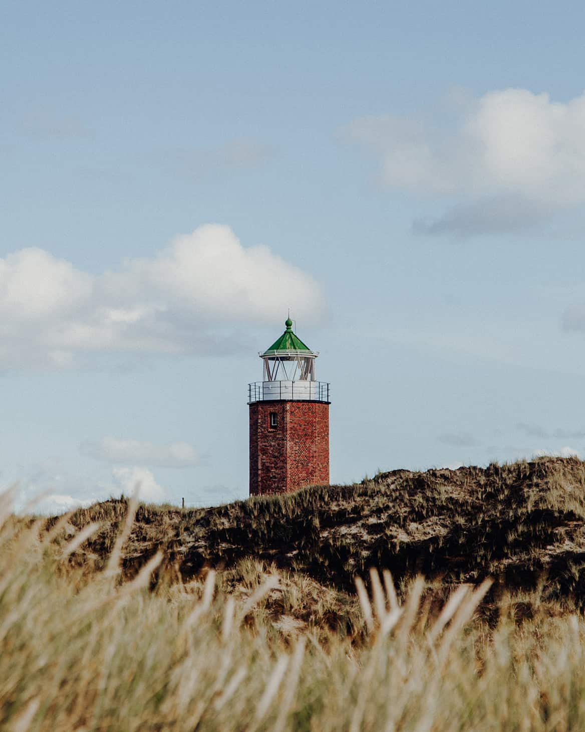 Kampen Sylt Weg zum Strand Quermarkenfeuer Sonnenuntergang