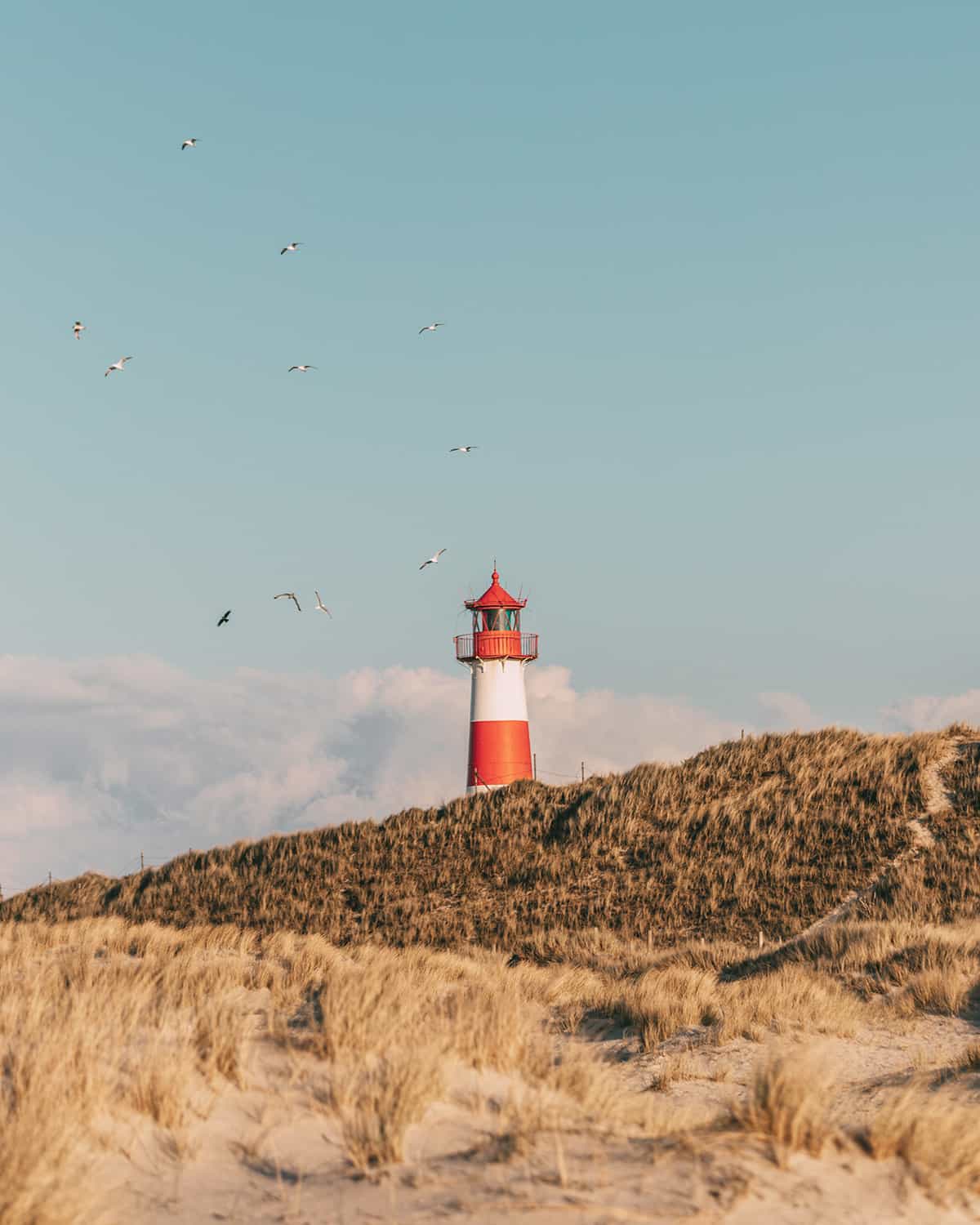 Sylt im April 2022: Leuchtturm am Ellenbogen