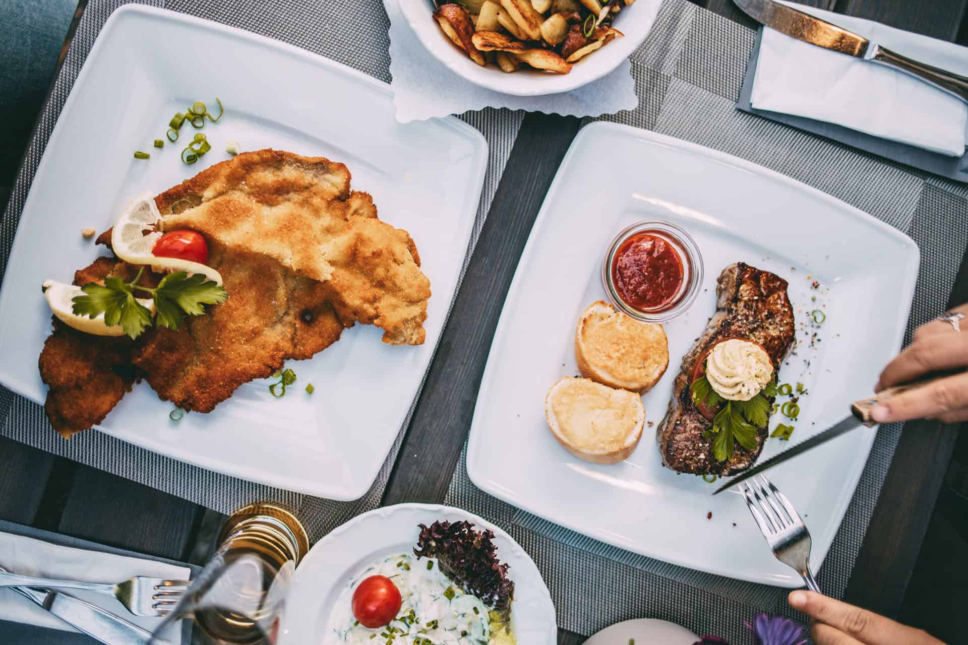 Wiener Schnitzel und Rumpsteak