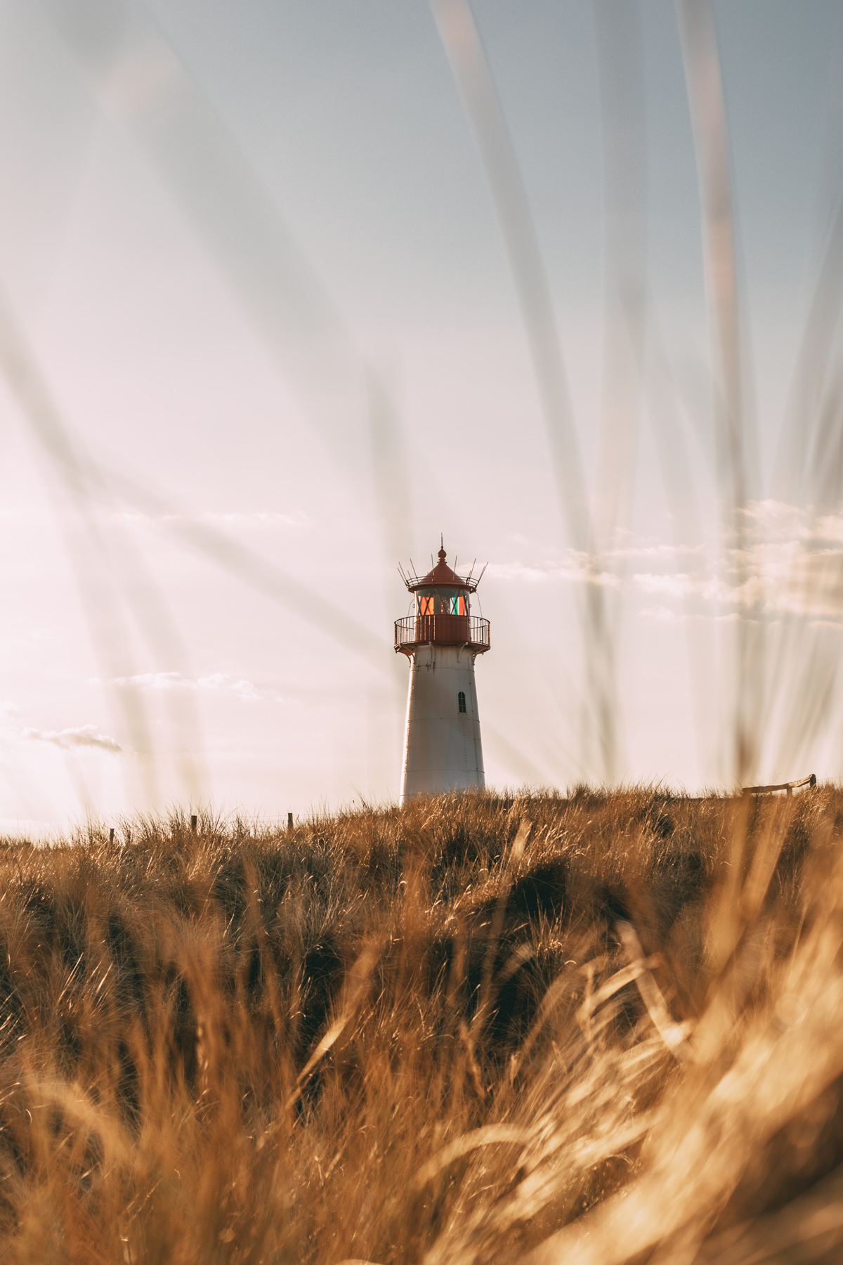 Leuchttürme auf Sylt: Leuchtturm List-West im Sonnenuntergang